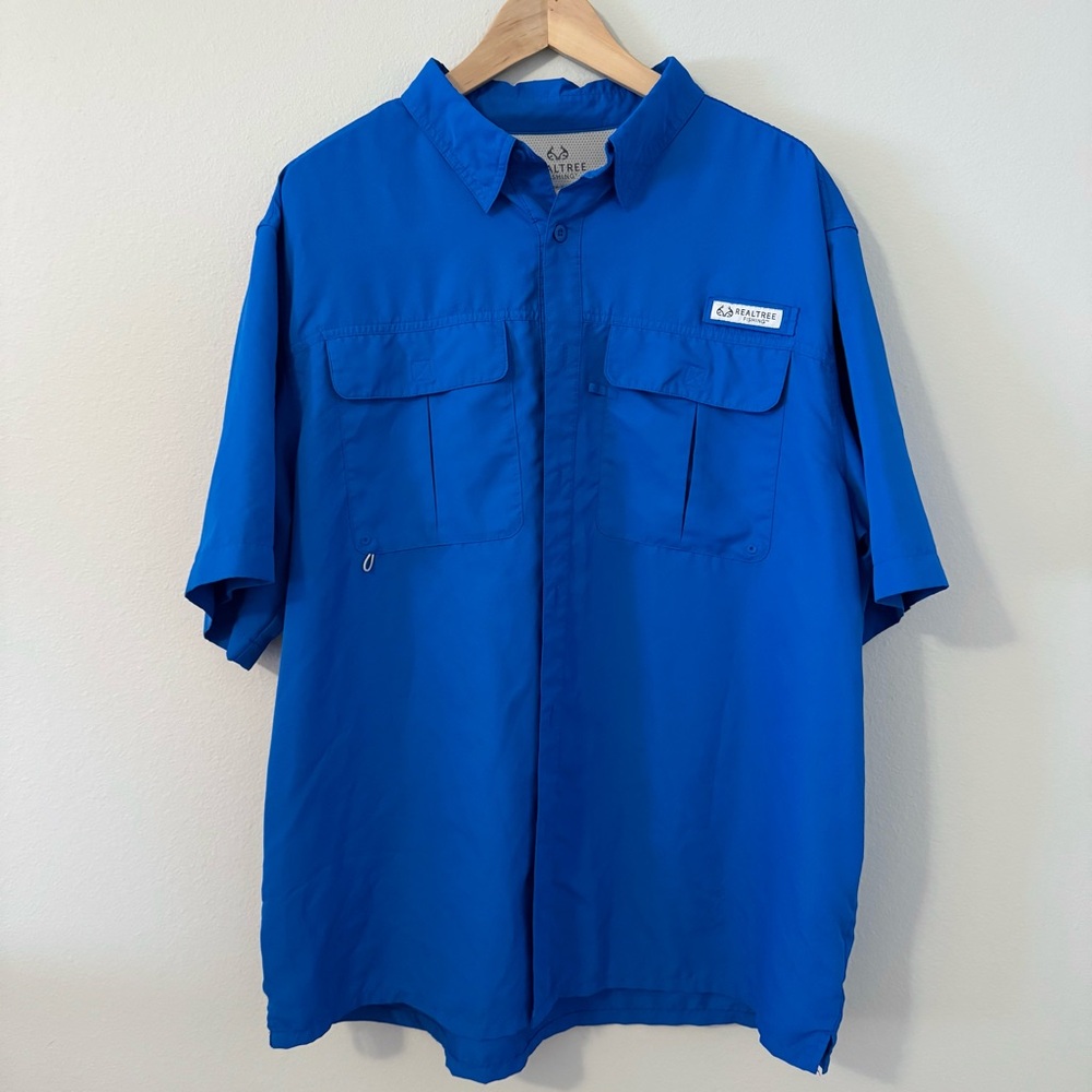 Realtree Blue Casual Button Down Shirt